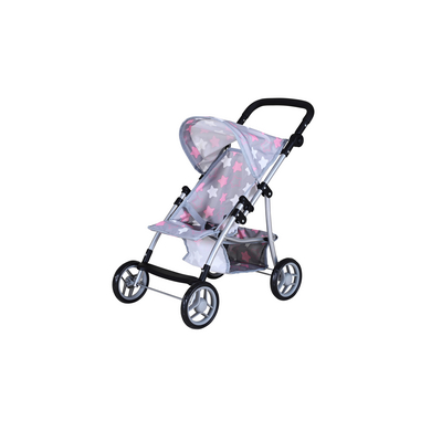 Image of knorr toys® Passeggino per bambole Liba, grigio stella rosa059