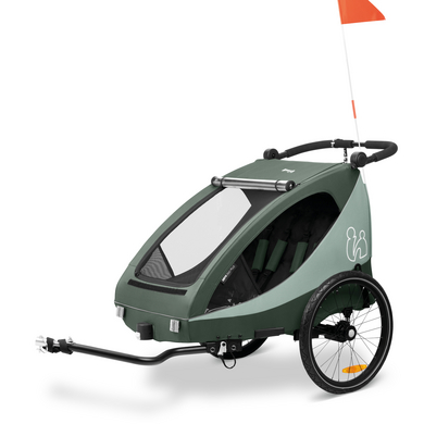 Image of hauck Rimorchio per bici e passeggino 2in1 Dryk Duo Plus Dark Verde059