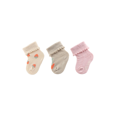Sterntaler Babystrumpor 3-pack jordgubbar grädde vit
