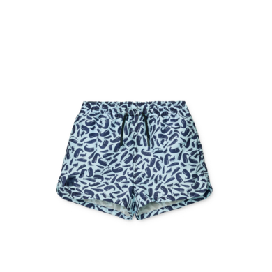 LIEWOOD Aiden boardshorts med tryck ocean /pure sky