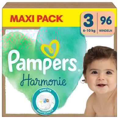 Pampers Pannolini Harmonie taglia 3 midi, 6-10kg, confezione maxi (1x 96 pannolini)