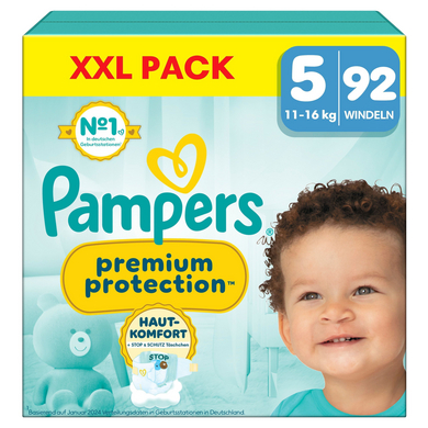 Pampers Premium luiers Protection , maat 5 Junior 11-16kg, XXL-verpakking (1x 92 luiers)