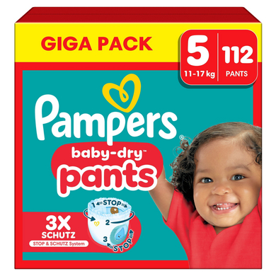 Pampers Baby-Dry Broekjes, maat 5 Junior 11-17kg, Giga Pack (1 x 112 Broekjes)