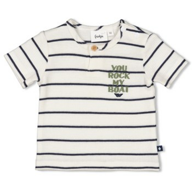 Feetje Randig T-shirt Rock My Boat Marine