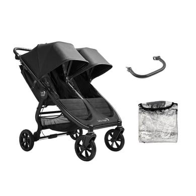 Image of baby jogger Passeggino gemellare City Mini GT2 Double Jet nero con 2 barre di sicurezza e protezione dagli agenti atmosferici059