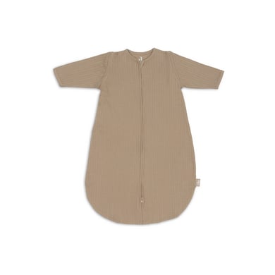 Jollein Babyslaapzak met afritsbare mouwen rond ajour - Biscuit