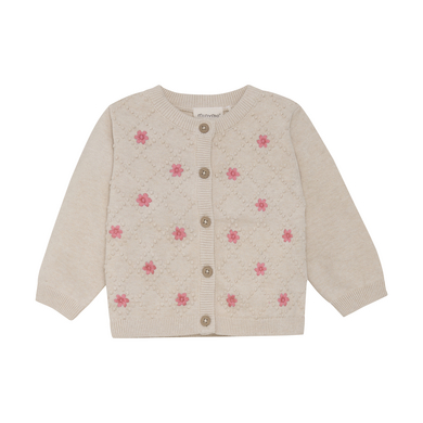 MINYMO Cardigan Stickad Light Beige Melange