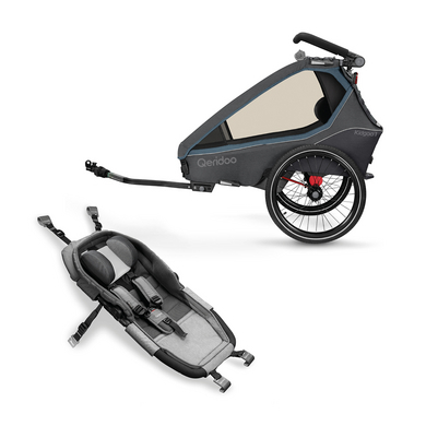 Image of Rimorchio bici per bambini Qeridoo® Kidgoo1 Collezione Blu Navy 2023 con amaca inclusa Plus059