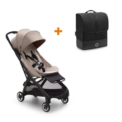 bugaboo Poussette Butterfly complète Black/Desert Taupe sac de transport gratis