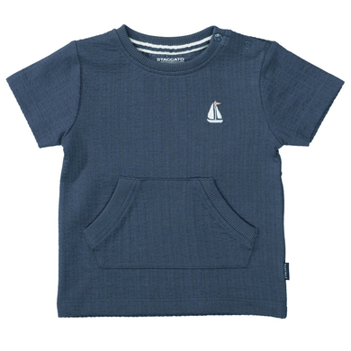 STACCATO T-shirt mörkblå strukturerad