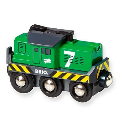Image of BRIO® WORLD Stazione in legno - Treno merci a batterie059