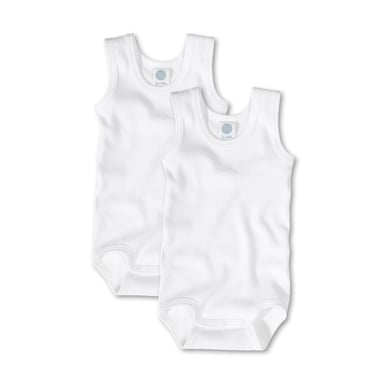 Sanetta Baby onderarm rompers wit -dubbelpak-