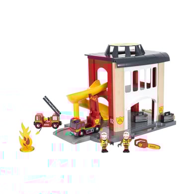 Image of BRIO® WORLD Stazione dei vigili del fuoco con veicoli 33833059