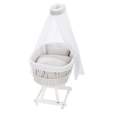 Alvi® Moseskorg Birthe vit 944-8 rutig vit/beige
