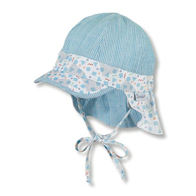 Sterntaler Organic toppad keps med nackskydd vit