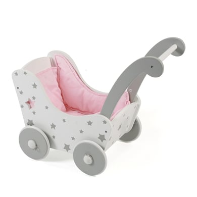 Image of BAYER CHIC 2000 Passeggino in legno per bambole, Stars grigio059