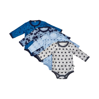 Pippi Långärmad bodysuit 4-pack blå