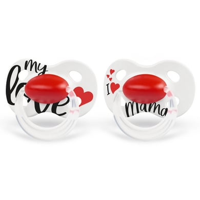 Image of Medela Baby Succhietto Original 6-18 mesi DUO Signature 2 pezzi in bianco, rosso059