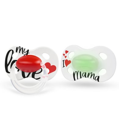 Image of Medela Baby Succhietto Day & Night 0-6 mesi DUO Signature 2 pezzi in bianco, rosso059