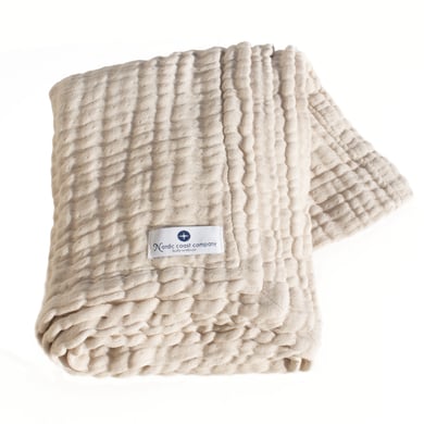 Nordic Coast Company Muslin filt natur vit 80 x 80 cm