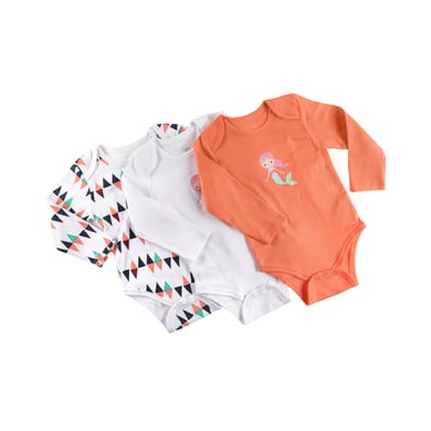 Pink or Blue Lange mouw rompertje 3 pack orange