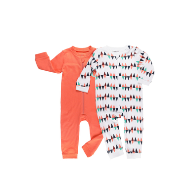pink or blue Pijama infantil naranja/blanco 2 unidades
