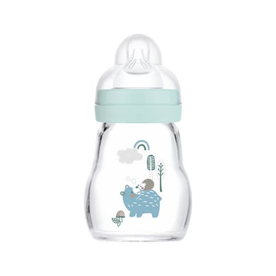 MAM Glazen fles Feel Good blauw 170 ml vanaf 0 maanden salie