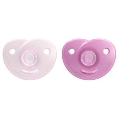 Philips Avent Soothie napp SCF099/22 0-6m i rosa inklusive stericase, 2 st.