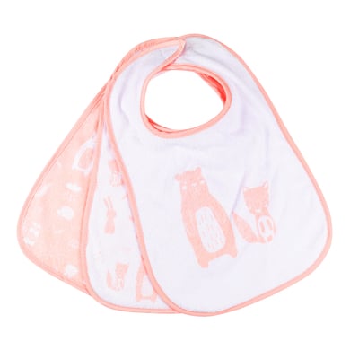 kindsgard Babero con velcro happaklat 3-pack rosa