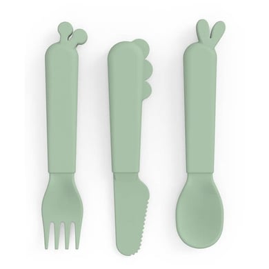 Done by Deer ™ Juego de cubiertos Kiddish Ciervo friends Verde