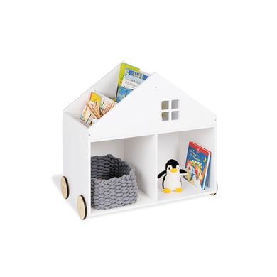 Pinolino Libreria per bambini Hus con rotelle, bianco
