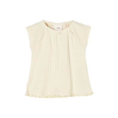 s. Olive r T-shirt med ajourmönster beige