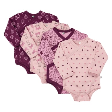 PIPPI Wikkel rompertje 4-pack Lila