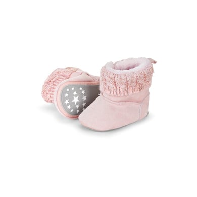 Sterntaler Botas de bebé de punto con manguito rosa