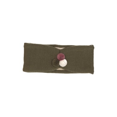 Sterntaler Stickat pannband Bobble Mörkgrön