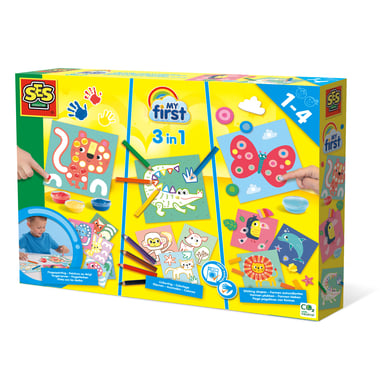 Image of SES Creativ e® My first - 3 colori a dita in 1, forme da colorare e incollare059