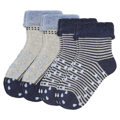 Camano Baby ABS Sockar Crawling 4er-Pack blue mix