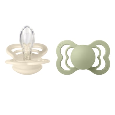 Image of BIBS® Ciuccio Supreme Ivory & Sage in silicone 6-36 mesi, 2 pz.059