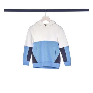 TOM TAILOR Tröja color bloked hoody light blå