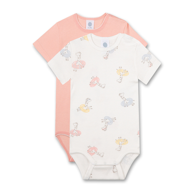 Sanetta Bodysuit Twin Pack Giraff off white /rosa