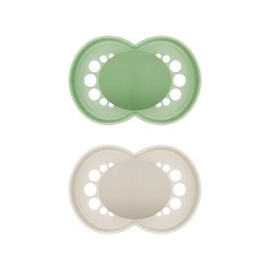 Image of MAM Ciuccio Original in puro silicone, 2 pezzi, verde/beige, 6-16 mesi059