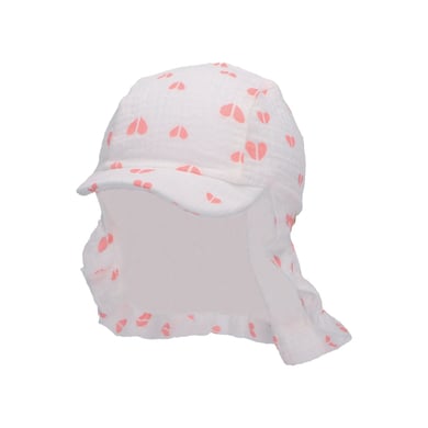 Sterntaler Peaked Cap Neck Guard Hearts ecru