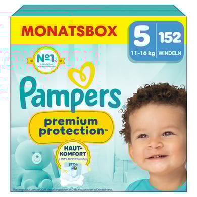 Pampers Premium Protection , storlek 5 Junior , 11-16kg, månadsbox (1x 152 blöjor)