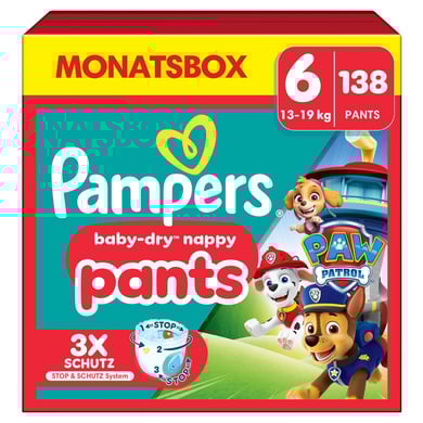 Image of Pampers Baby-Dry Pants Paw Patrol, taglia 6 extra Large 14-19kg, confezione mensile (1 x 138 pannolini)059