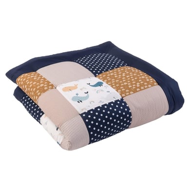 Image of Ullenboom Coperta per bambini e materassino per box 120X120 cm Balene059