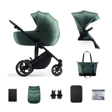 Kinderkraft Kombi barnvagn PRIME 2 2 i 1 Mörk Green