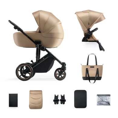 Kinderkraft Kombi barnvagn PRIME 2 2 i 1 Sand rose Beige