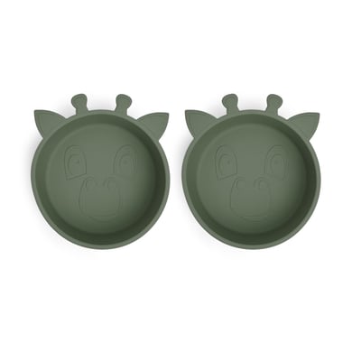 nuuroo Skål Silikon Alex Giraffe 2 stycken Dusty Green