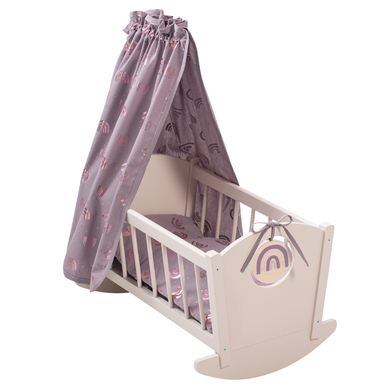howa® Culla per bambole Rainbow, in legno