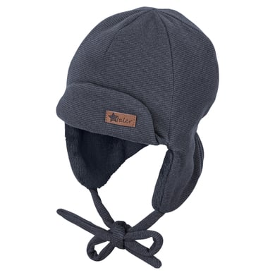 Sterntaler Aviator keps ränder blå melange